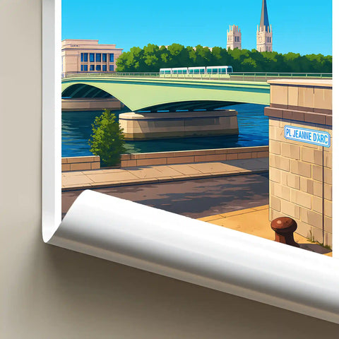 Affiche - Rouen - Pont Jeanne-d’Arc