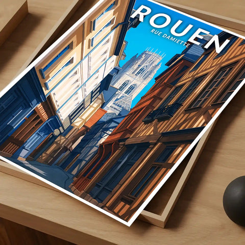 Affiche - Rouen - Rue Damiette