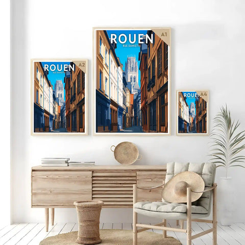 Affiche - Rouen - Rue Damiette