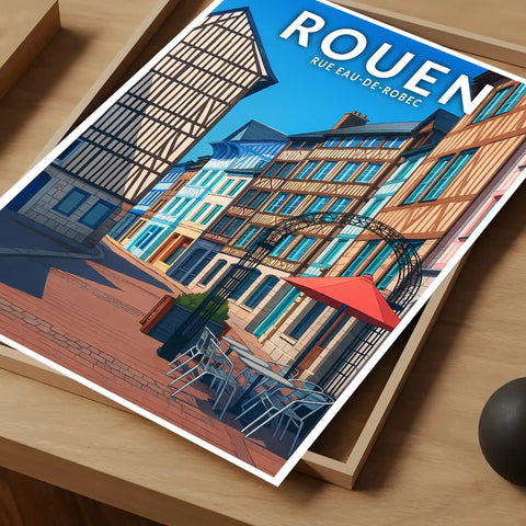 Affiche - Rouen - Rue Eau-de-Robec