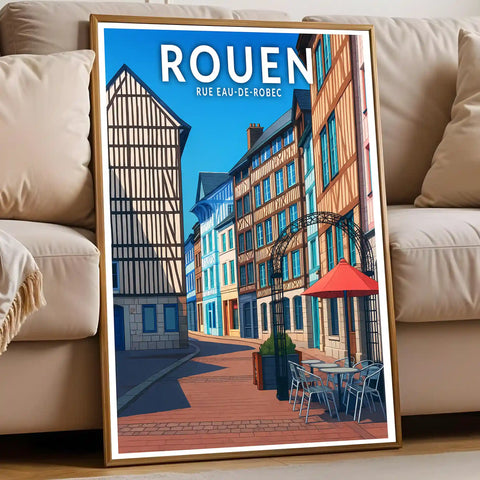 Affiche - Rouen - Rue Eau-de-Robec