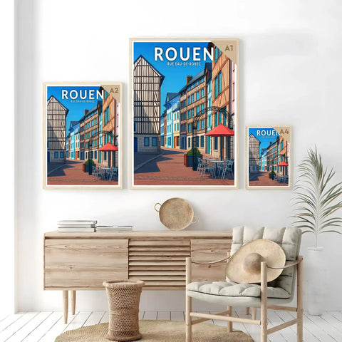 Affiche - Rouen - Rue Eau-de-Robec