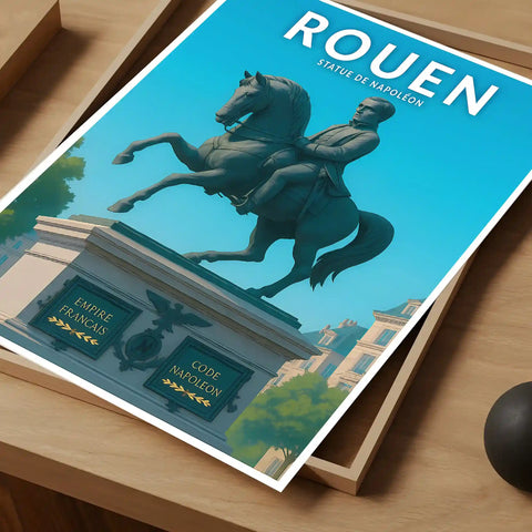 Affiche - Rouen - Statue de Napoléon