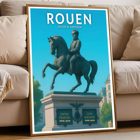 Affiche - Rouen - Statue de Napoléon