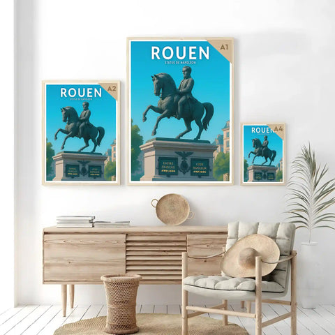 Affiche - Rouen - Statue de Napoléon