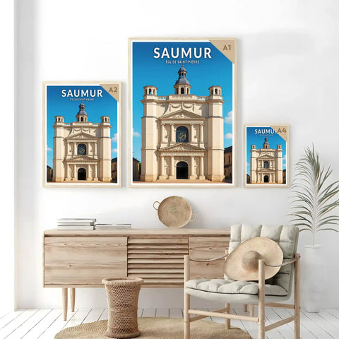 Affiche - Saumur - Église Saint-Pierre
