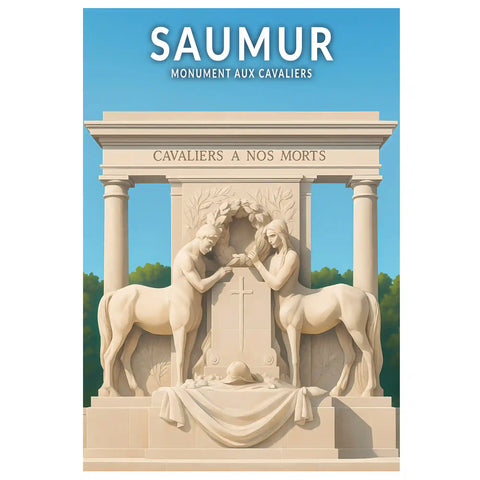 Affiche - Saumur -  Monument aux Cavaliers