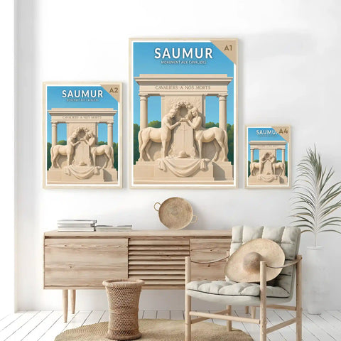 Affiche - Saumur -  Monument aux Cavaliers