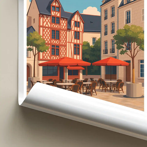 Affiche - Saumur -  Place Saint-Pierre