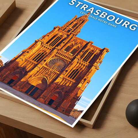Affiche - Strasbourg - Cathédrale Notre-Dame