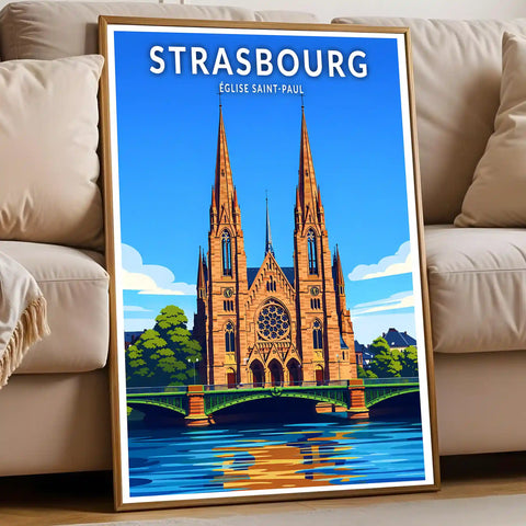 Affiche - Strasbourg - Église Saint-Paul