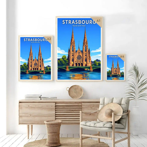 Affiche - Strasbourg - Église Saint-Paul