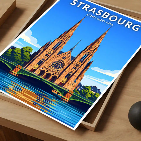 Affiche - Strasbourg - Église Saint-Paul