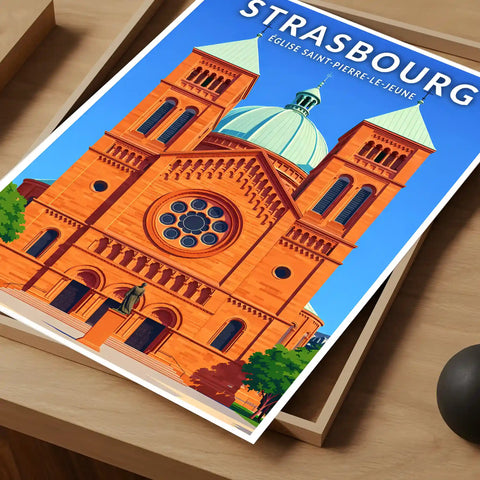 Affiche - Strasbourg - Église catholique Saint-Pierre-le-Jeune