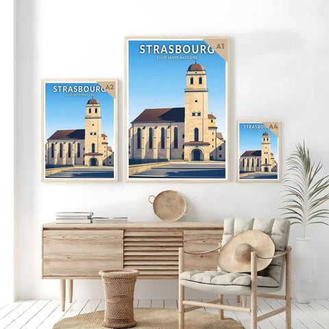 Affiche - Strasbourg - Église Sainte-Madeleine