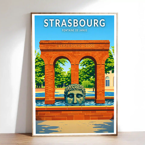 Affiche - Strasbourg - Fontaine de Janus