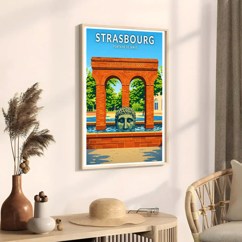 Affiche - Strasbourg - Fontaine de Janus