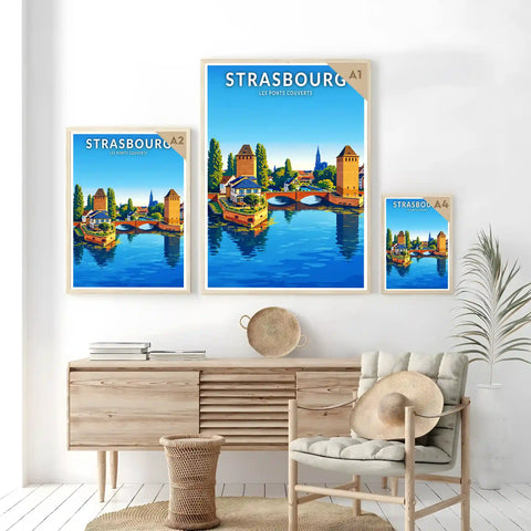 Affiche - Strasbourg - Les Ponts Couverts