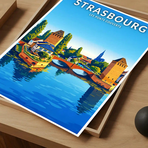 Affiche - Strasbourg - Les Ponts Couverts
