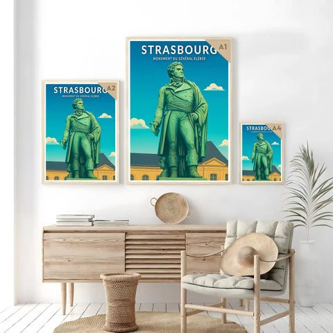 Affiche - Strasbourg - Statue du Général Kléber