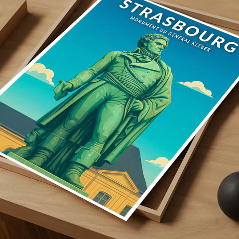 Affiche - Strasbourg - Statue du Général Kléber
