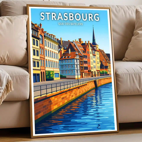 Affiche - Strasbourg - Quai des Bateliers