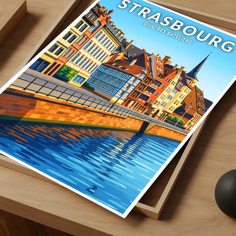 Affiche - Strasbourg - Quai des Bateliers