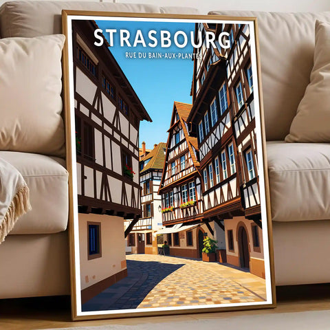 Affiche - Strasbourg - Rue du Bain-aux-Plantes