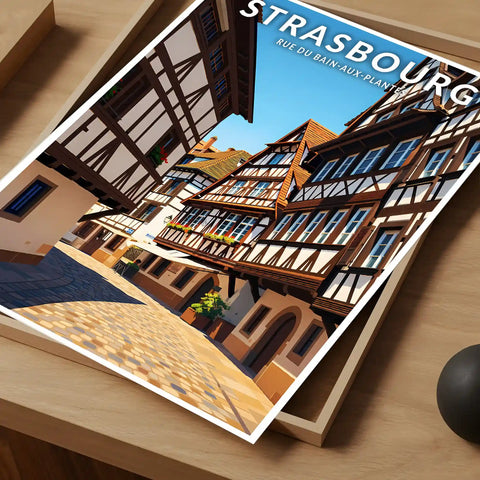 Affiche - Strasbourg - Rue du Bain-aux-Plantes