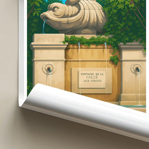 Affiche - Toulon - Fontaine aux Trois Dauphins