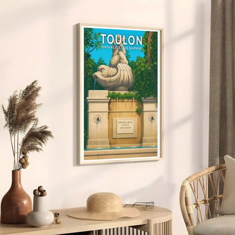 Affiche - Toulon - Fontaine aux Trois Dauphins