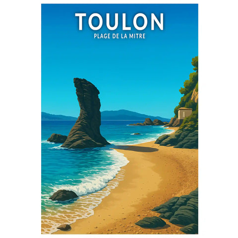 Affiche - Toulon - Plage de la Mitre