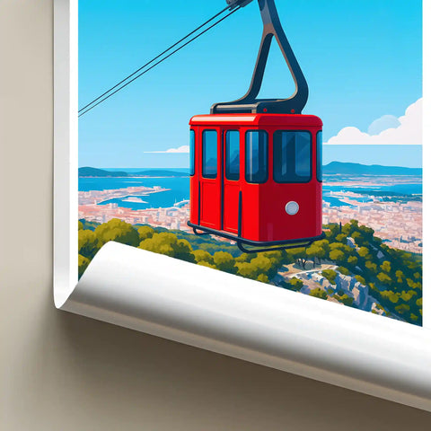Affiche - Toulon - Téléphérique du Mont Faron