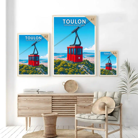 Affiche - Toulon - Téléphérique du Mont Faron