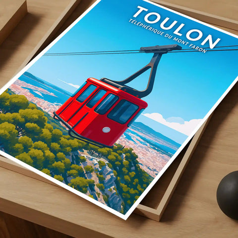 Affiche - Toulon - Téléphérique du Mont Faron