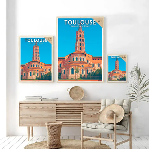 Affiche - Toulouse - Basilique Saint-Sernin
