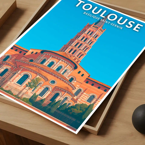 Affiche - Toulouse - Basilique Saint-Sernin