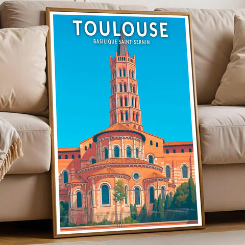 Affiche - Toulouse - Basilique Saint-Sernin