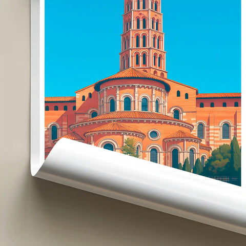 Affiche - Toulouse - Basilique Saint-Sernin
