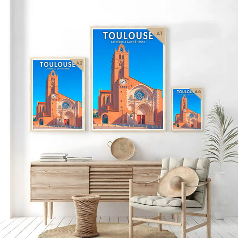 Affiche - Toulouse - Cathédrale Saint-Étienne