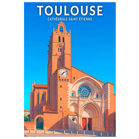 Affiche - Toulouse - Cathédrale Saint-Étienne
