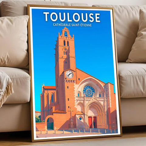 Affiche - Toulouse - Cathédrale Saint-Étienne
