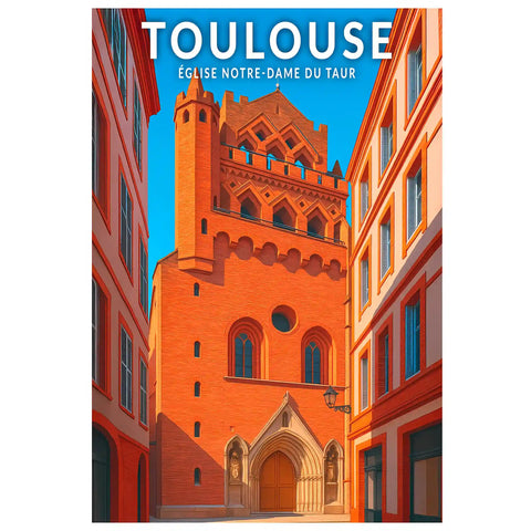 Affiche - Toulouse - Église Notre-Dame du Taur