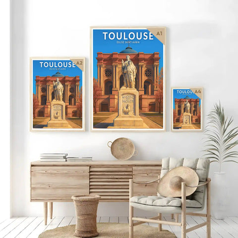 Affiche - Toulouse - Église Saint-Aubin