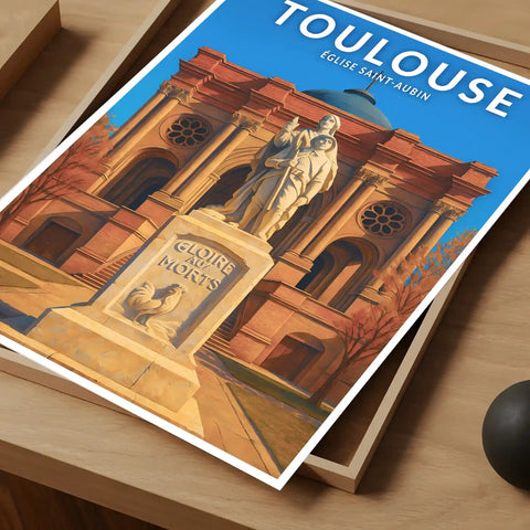 Affiche - Toulouse - Église Saint-Aubin