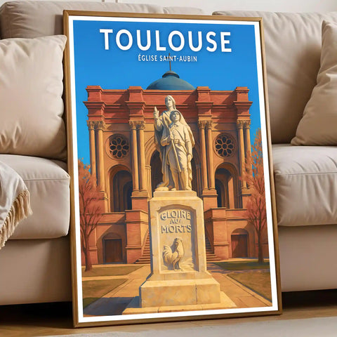 Affiche - Toulouse - Église Saint-Aubin