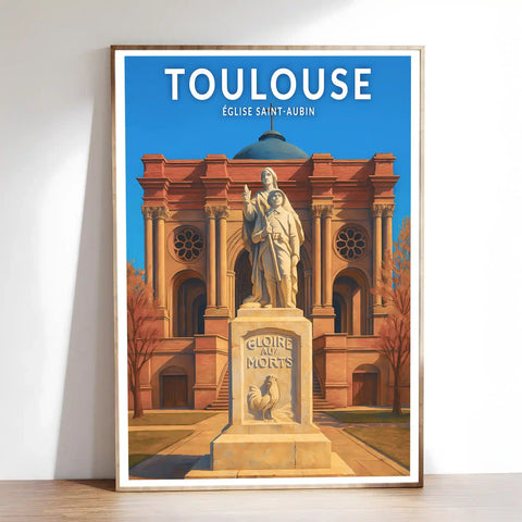 Affiche - Toulouse - Église Saint-Aubin