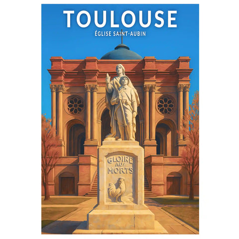 Affiche - Toulouse - Église Saint-Aubin