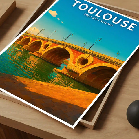 Affiche - Toulouse - Pont des Catalans