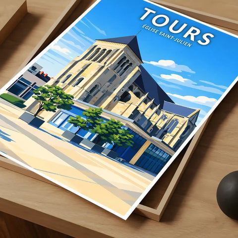 Affiche - Tours - Église Saint-Julien